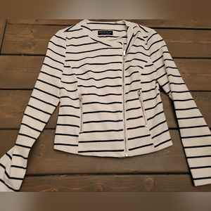 Bagatelle black and white striped polyester jacket size XS